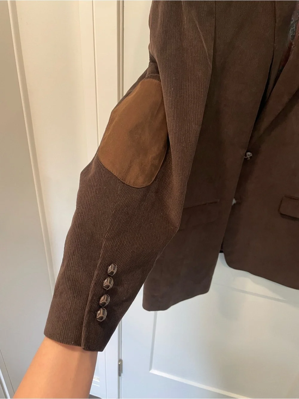 Lauren Ralph Lauren Mens Brown Corduroy Blazer Elbow Patches 46R Sport Coat